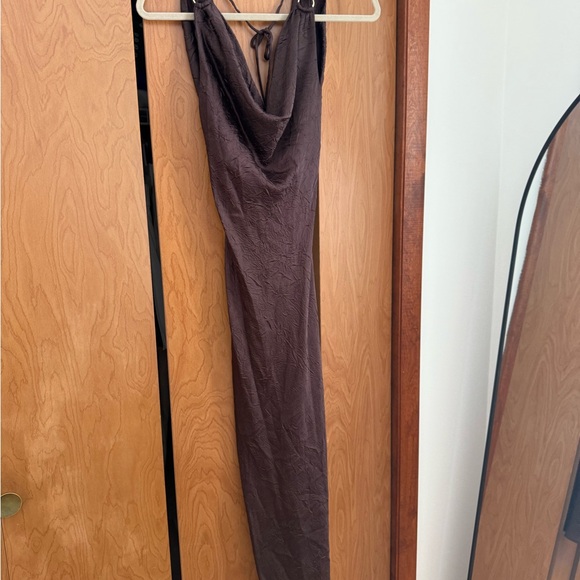 Zara XS Brown Cowl Neck Dress - Picture 9 of 9